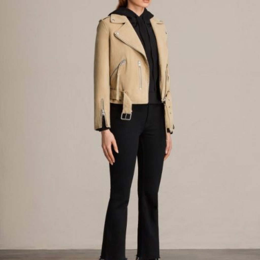 Nwt All Saints Balfern Leather Biker Jacket Us 4